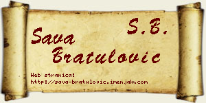 Sava Bratulović vizit kartica